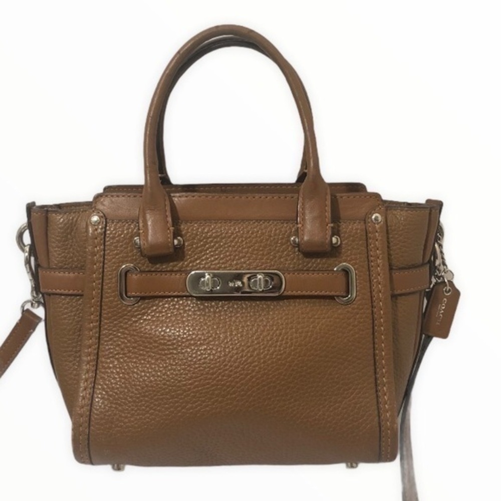 Coach swagger crossbody bag brown leather